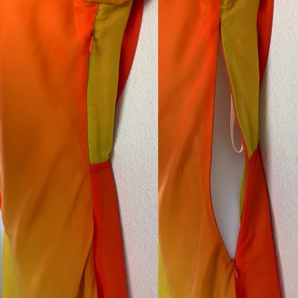 Ronny Kobo Timbra Ombre Chiffon Open V Back Dress Sz S - Picture 13 of 16